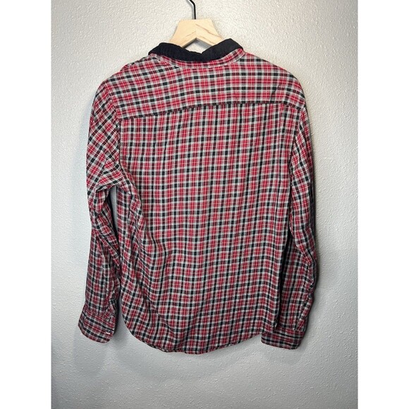 Womens Levis Shirt Red Plaid Corduroy Collar Flannel Button Up Size Small - Picture 5 of 5